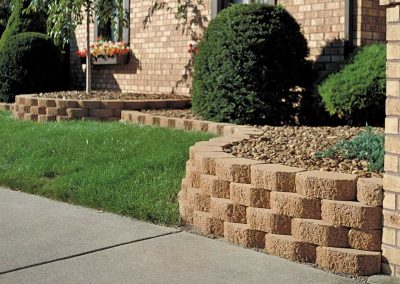 flowerbed with stone