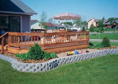 garden bed with stone