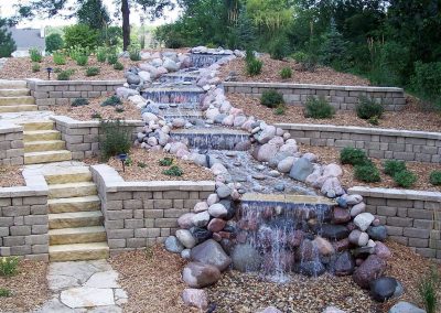 water fall with rocks